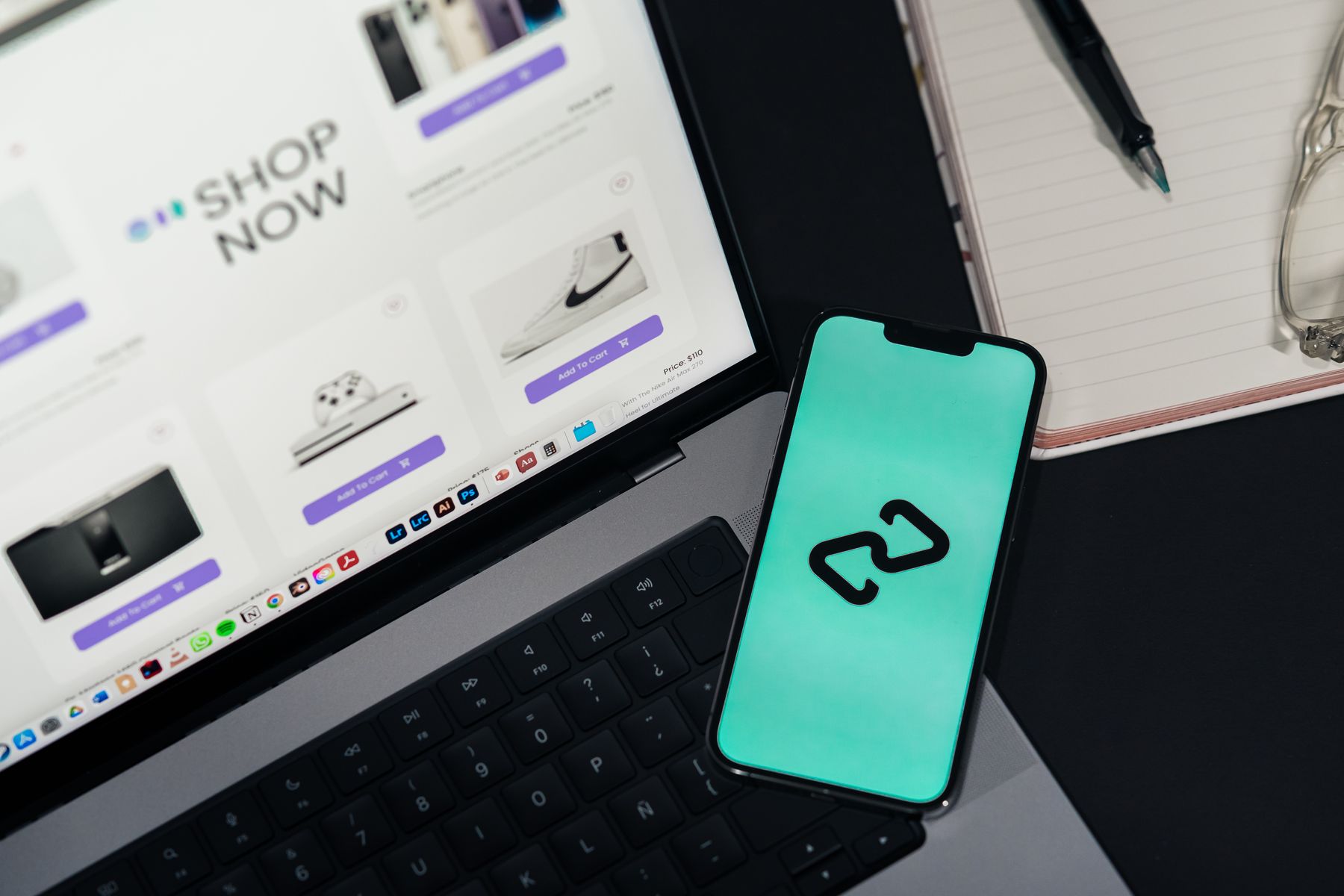 E-commerce interfaces displayed across laptop and mobile devices