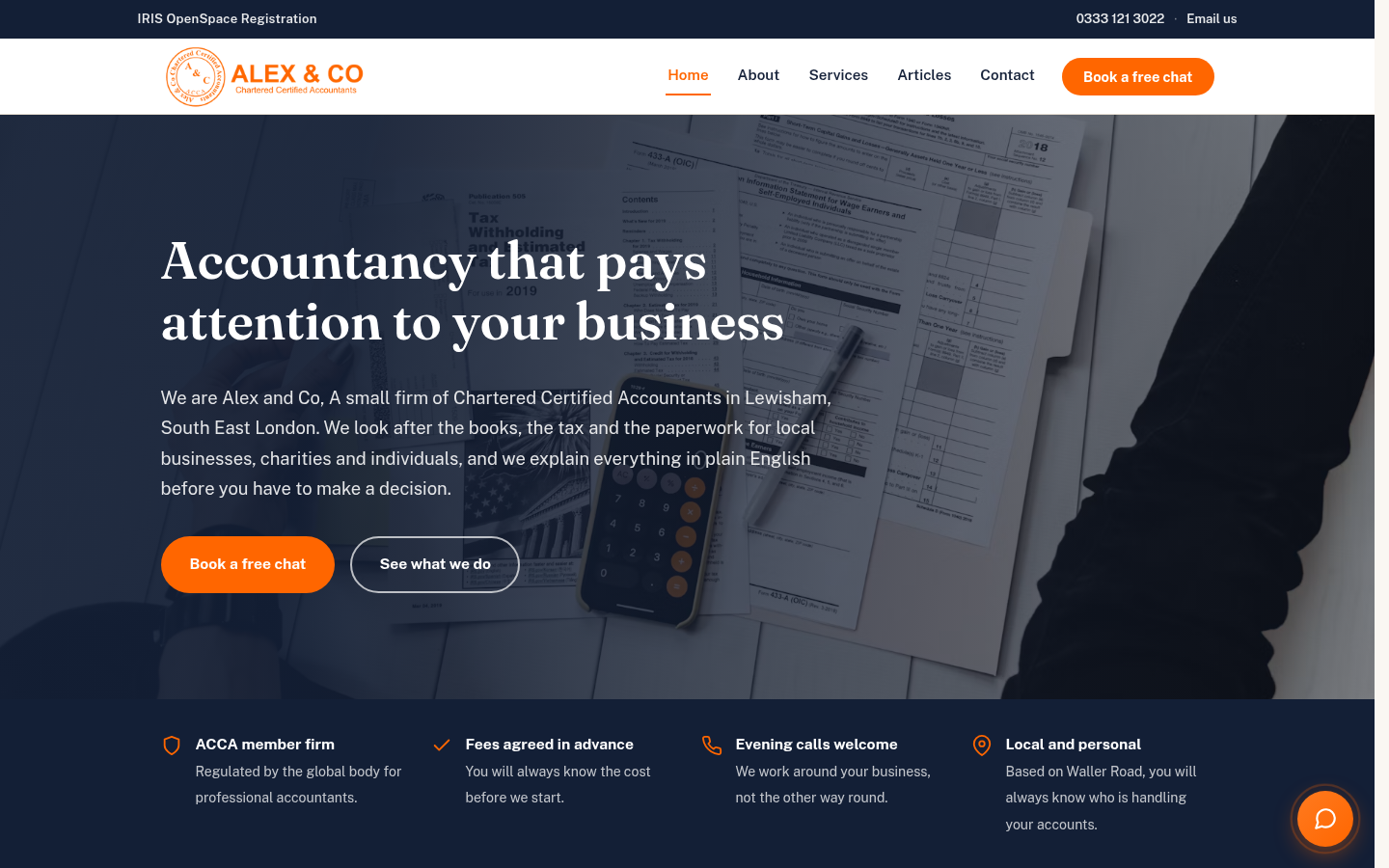 Alex & Co Accountants website designed and developed by Tamaduni