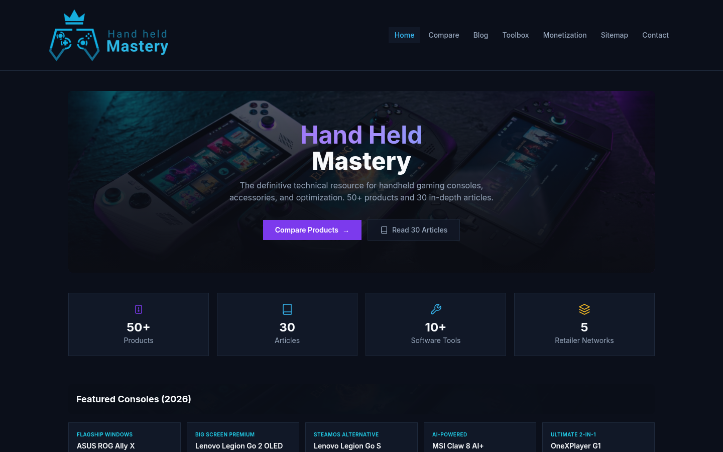HandheldMastery website designed and developed by Tamaduni